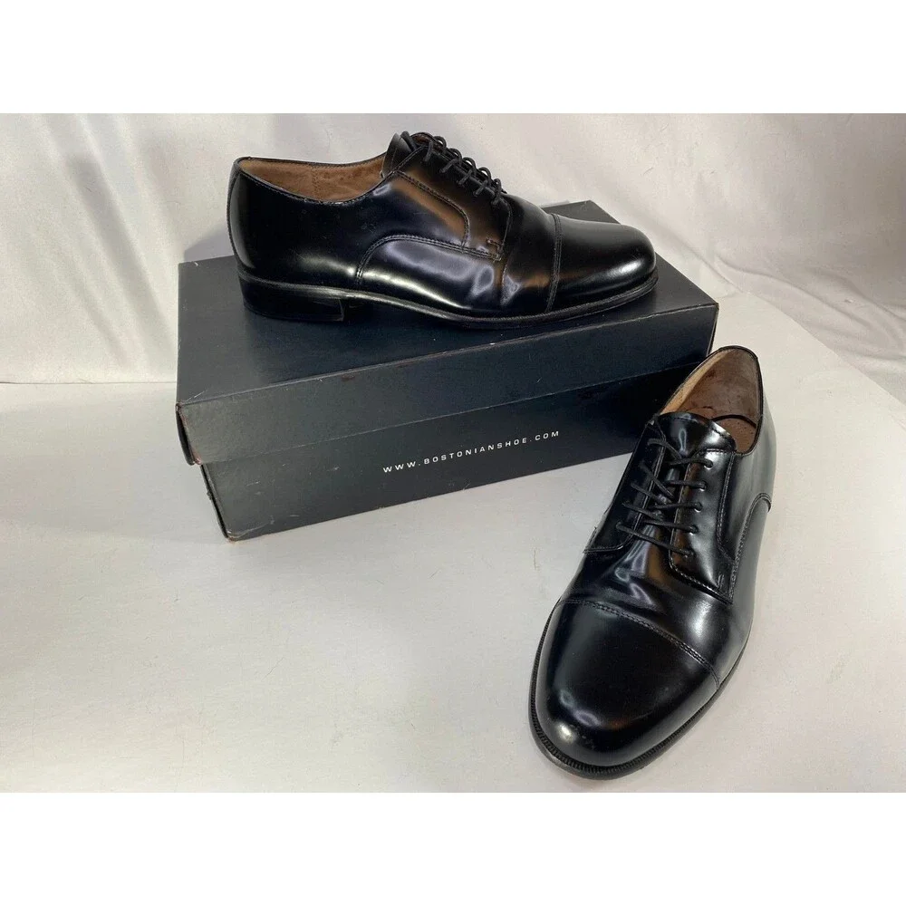 Bostonian Classics Black Cap Toe Oxford Dress Shoes 9M Original Box USA